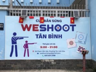 Thi công bảng hiệu logo CLB WE SHOOT tại Tân Bình