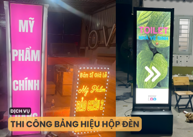 Thi công bảng hiệu hộp đèn