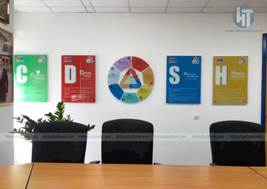 Bảng hiệu giá rẻ làm từ chất liệu mica dán decal